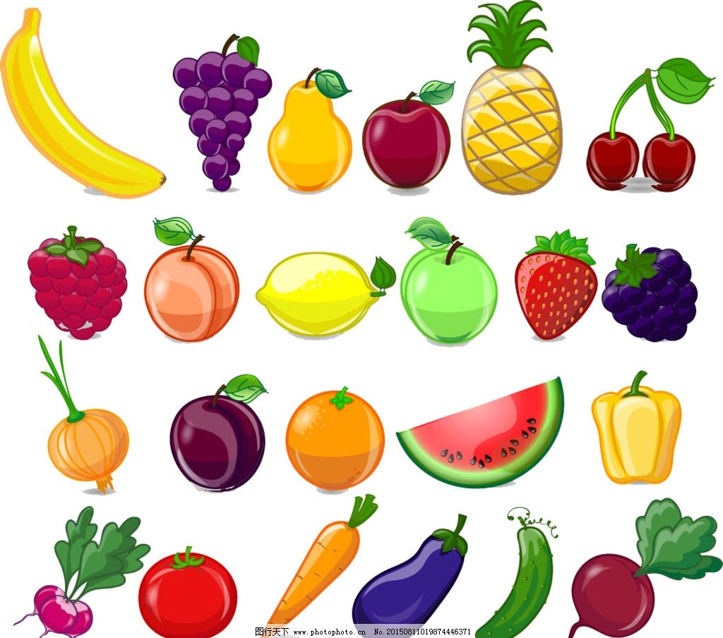 創(chuàng)意與營(yíng)養(yǎng)的甜蜜碰撞 卡通矢量水果蔬菜圖賞析